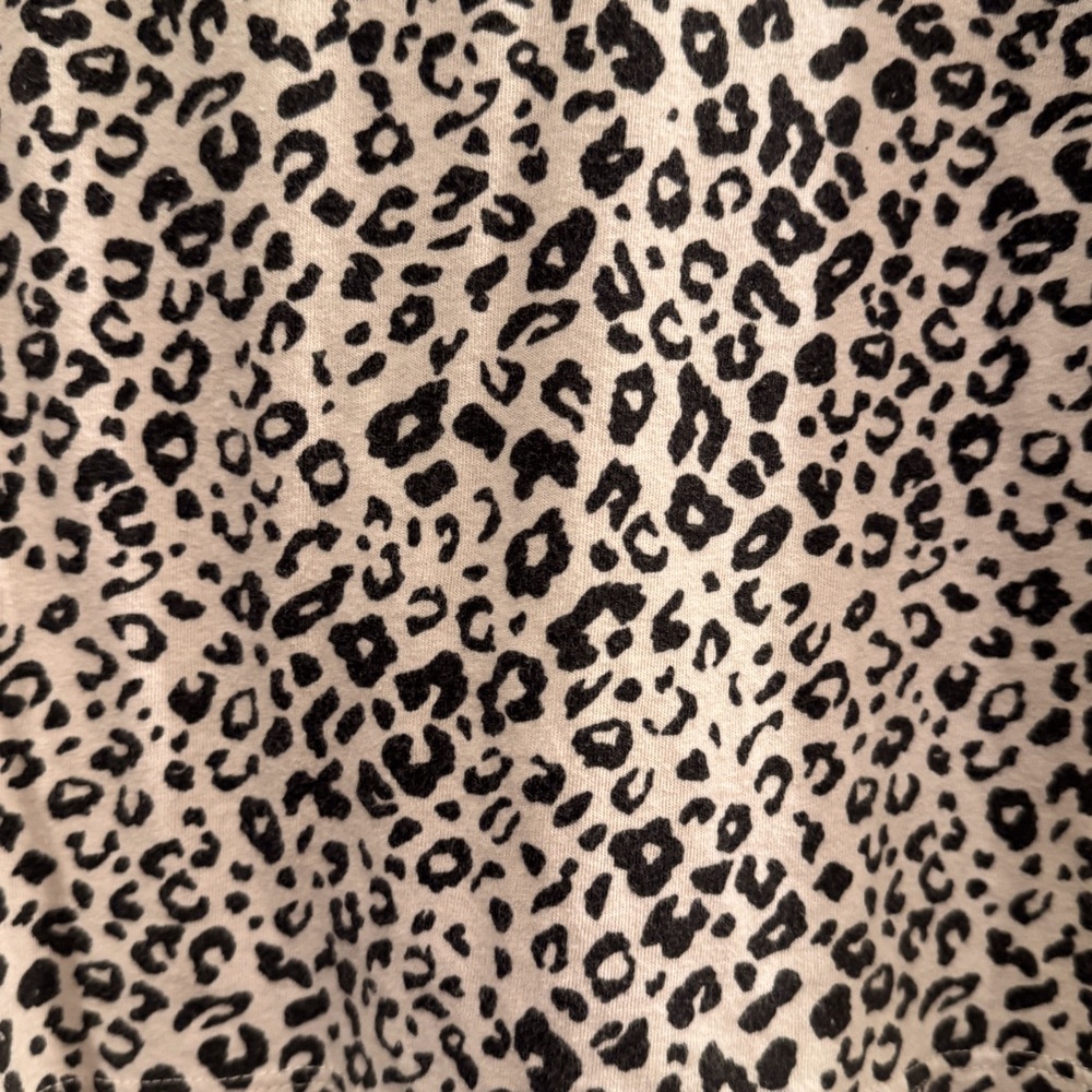 Sandy Liang Black & Cream Leopard Cotton Blouse Shirt Top Size 6 - Picture 5 of 12